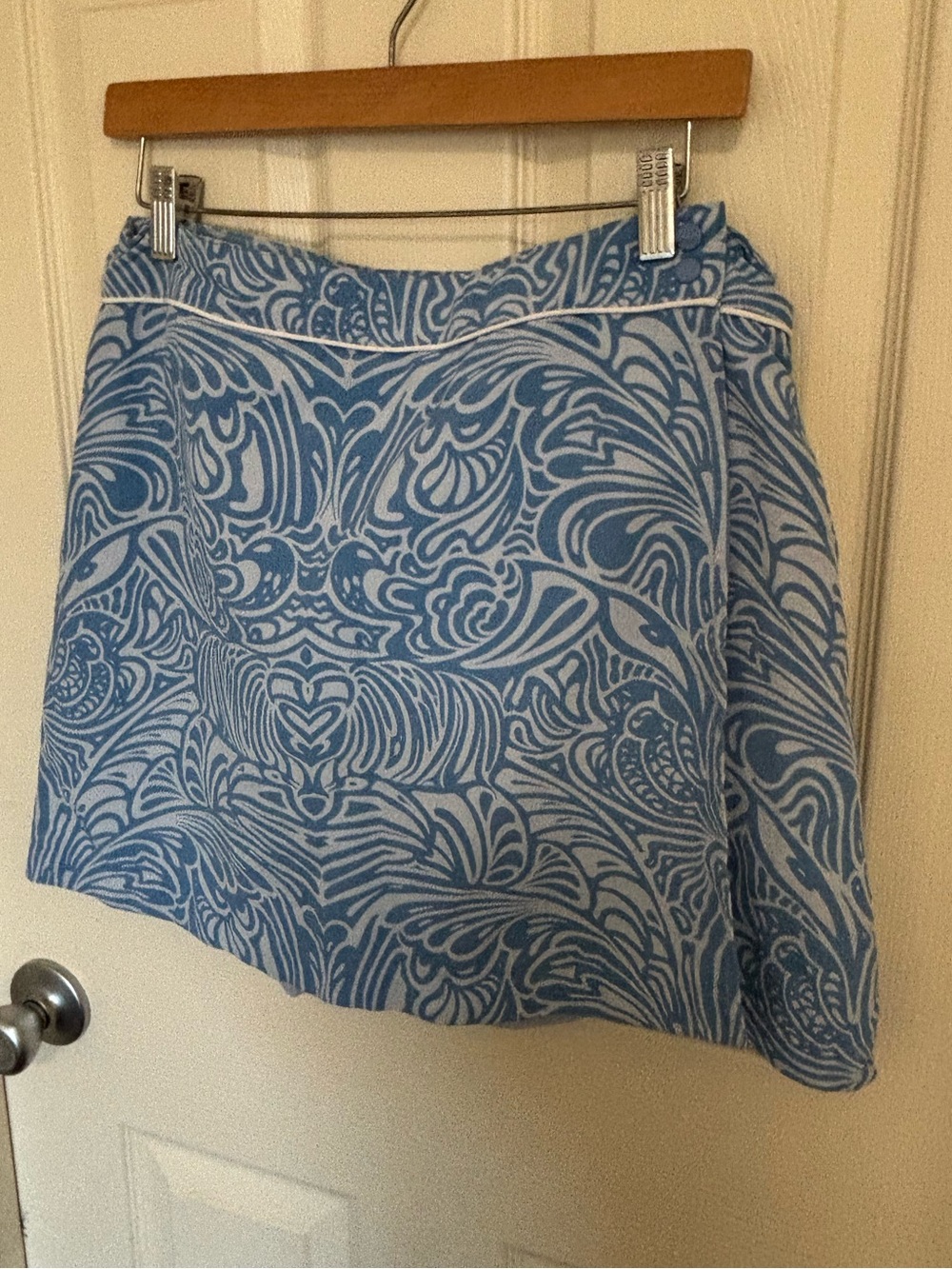Patagonia Button Out Boardie Skort Size 10 Blue Print Detachable Shorts - Picture 4 of 14